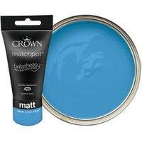 Crown Matt Emulsion Paint Tester Pot - Peek A Boo Blue - 40ml