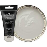 Crown Easyclean Matt Emulsion Kitchen Paint Tester Pot - Grey Putty - 40ml