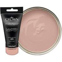 Crown Easyclean Matt Emulsion Kitchen Paint Tester Pot - Powdered Clay - 40ml