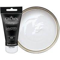 Crown Easyclean Midsheen Emulsion Bathroom Paint Tester Pot - Clay White - 40ml