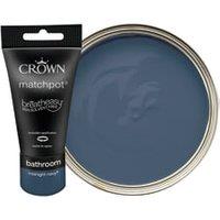 Crown Easyclean Midsheen Emulsion Bathroom Paint Tester Pot - Midnight Navy - 40ml