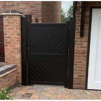 Readymade Black Aluminium Diagonal Pedestrian Gate - 900 x 1800mm