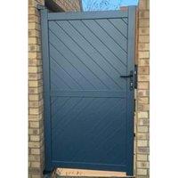 Readymade Anthracite Grey Aluminium Diagonal Pedestrian Gate - 900 x 2200mm