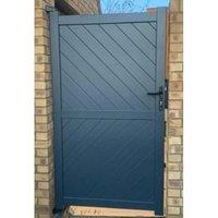 Readymade Anthracite Grey Aluminium Diagonal Pedestrian Gate - 1000 x 2200mm
