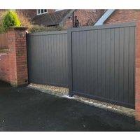 Readymade Anthracite Grey Aluminium Vertical Double Swing Gate - 3000 x 1600mm