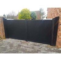 Readymade Black Aluminium Vertical Double Swing Gate - 3000 x 1800mm