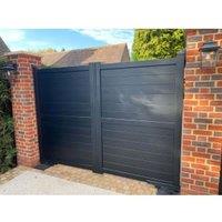 Readymade Black Aluminium Horizontal Double Swing Gate - 3000 x 2000mm