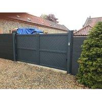 Readymade Anthracite Grey Aluminium Diagonal Double Swing Gate - 3000 x 2000mm