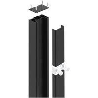Readymade Black Aluminium Surface / Sunken Pedestrian Gate Post - 80 x 50 x 2000mm