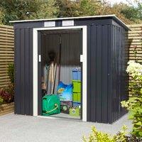 Rowlinson Trentvale Dark Grey Metal Pent Shed without Floor - 6 x 4ft