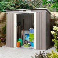 Rowlinson Trentvale Light Grey Metal Pent Shed without Floor - 6 x 4ft