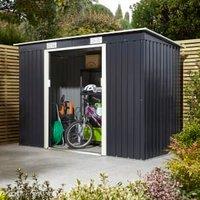 Rowlinson Trentvale Dark Grey Metal Pent Shed without Floor - 8 x 4ft