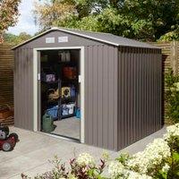 Rowlinson Trentvale Light Grey Metal Apex Shed without Floor - 8 x 6ft