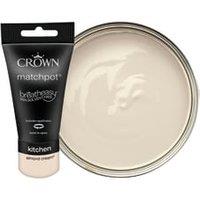 Crown Easyclean Matt Emulsion Kitchen Paint Tester Pot - Almond Cream - 40ml