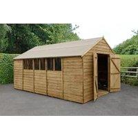 Forest Garden Apex Overlap Pressure Treated Double Door Shed with Assembly - 10 x 15ft