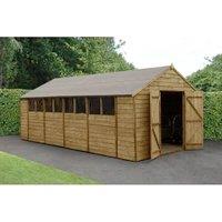 Forest Garden Apex Overlap Pressure Treated Double Door Shed - 10 x 20ft