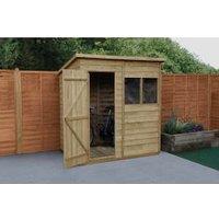 Forest Garden Overlap Pressure Treated Pent Shed with Assembly - 6 x 4ft