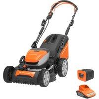 Yard Force LM G46E Self-Propelled Cordless Lawn Mower with Battery & Quick Charger - 46cm