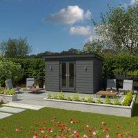 Kyube 3.74 x 2.52m Composite Horizontally Cladded Garden Room including Installation - Anthracite Grey