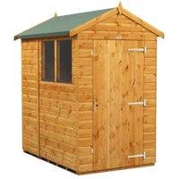 Powersheds Apex Shiplap Dip Treated Shed - 6 x 4ft