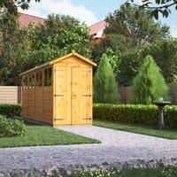 Powersheds Double Door Apex Shiplap Dip Treated Shed - 16 x 4ft