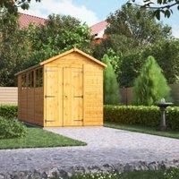 Powersheds Double Door Apex Shiplap Dip Treated Shed - 14 x 6ft