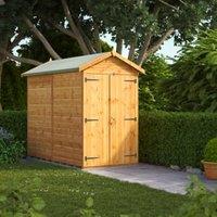 Powersheds Double Door Apex Shiplap Dip Treated Windowless Shed - 8 x 4ft
