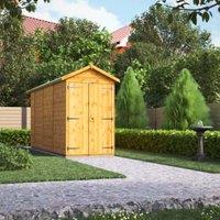 Powersheds Double Door Apex Shiplap Dip Treated Windowless Shed - 14 x 4ft