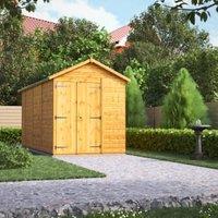 Powersheds Double Door Apex Shiplap Dip Treated Windowless Shed - 14 x 6ft