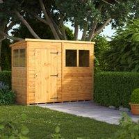 Powersheds Pent Shiplap Dip Treated Shed - 8 x 4ft