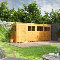 Powersheds Pent Shiplap Dip Treated Shed - 16 x 4ft