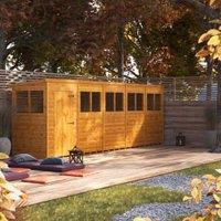 Powersheds Pent Shiplap Dip Treated Shed - 20 x 4ft