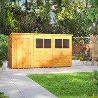 Powersheds Pent Shiplap Dip Treated Shed - 12 x 6ft