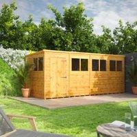 Powersheds Pent Shiplap Dip Treated Shed - 16 x 6ft