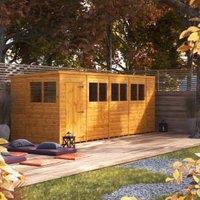 Powersheds Pent Shiplap Dip Treated Shed - 18 x 6ft