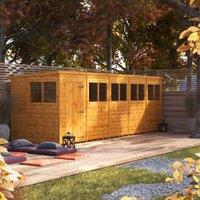 Powersheds Pent Shiplap Dip Treated Shed - 20 x 6ft