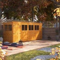 Powersheds Double Door Pent Shiplap Dip Treated Shed - 18 x 4ft