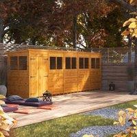 Powersheds Double Door Pent Shiplap Dip Treated Shed - 20 x 4ft