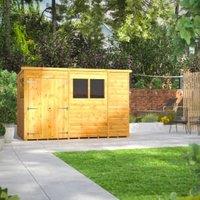 Powersheds Double Door Pent Shiplap Dip Treated Shed - 10 x 6ft