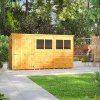 Powersheds Double Door Pent Shiplap Dip Treated Shed - 12 x 6ft