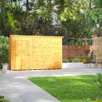Powersheds Pent Shiplap Dip Treated Windowless Shed - 10 x 4ft