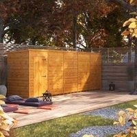 Powersheds Pent Shiplap Dip Treated Windowless Shed - 20 x 4ft