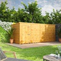 Powersheds Pent Shiplap Dip Treated Windowless Shed - 16 x 6ft