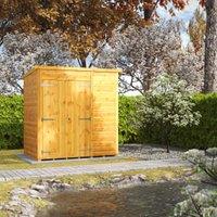 Powersheds Double Door Pent Shiplap Dip Treated Windowless Shed - 6 x 4ft