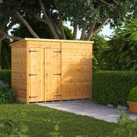 Powersheds Double Door Pent Shiplap Dip Treated Windowless Shed - 8 x 4ft