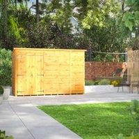 Powersheds Double Door Pent Shiplap Dip Treated Windowless Shed - 10 x 4ft