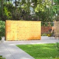 Powersheds Double Door Pent Shiplap Dip Treated Windowless Shed - 12 x 4ft