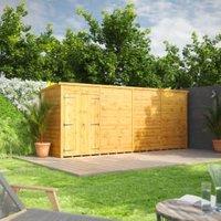 Powersheds Double Door Pent Shiplap Dip Treated Windowless Shed - 16 x 4ft