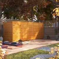 Powersheds Double Door Pent Shiplap Dip Treated Windowless Shed - 20 x 4ft