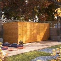 Powersheds Double Door Pent Shiplap Dip Treated Windowless Shed - 20 x 6ft